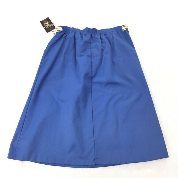 Vintage NWT 1970s Booth Bay Plus Skirt Size 34 Womens Solid Blue Rainbow Belts - Picture 2 of 9